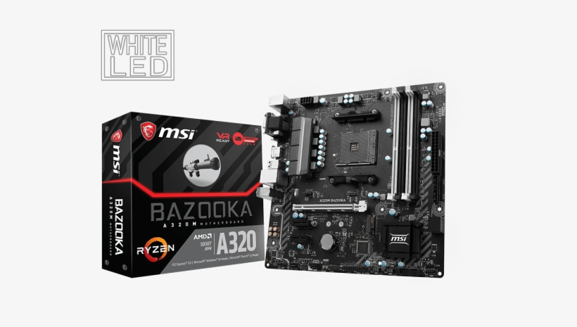 Share - Msi A320m Bazooka Am4 Motherboard, transparent png #636593