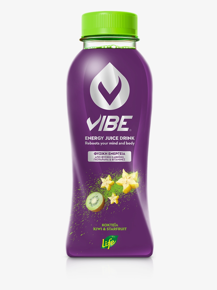 Vibe By Life Energy Juice Drink Kiwi & Starfruit 330ml - Carambola, transparent png #6374222