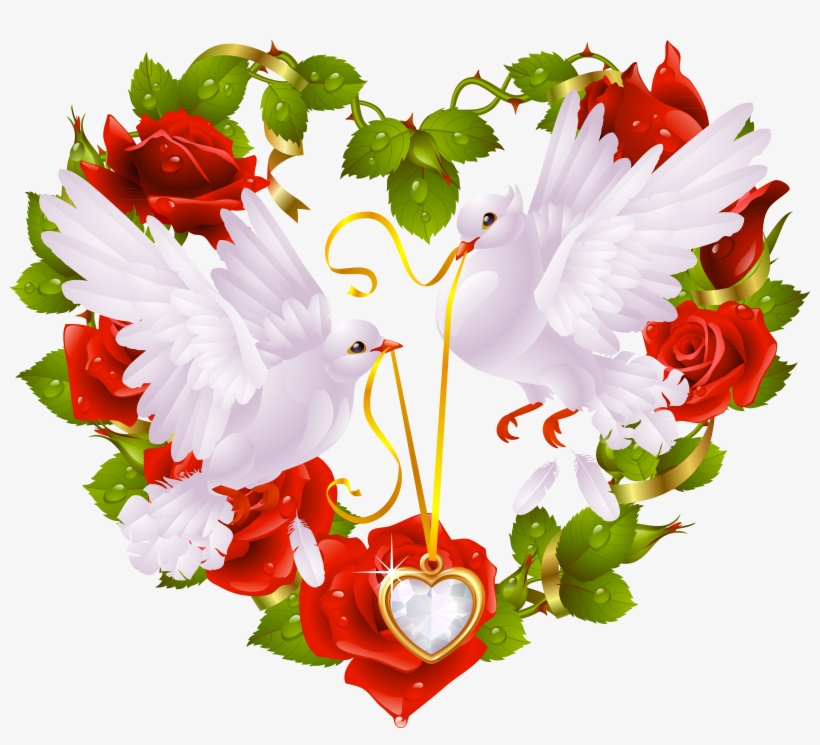 Doves With Heart Clipart - Wedding Doves Png - Free Transparent PNG ...
