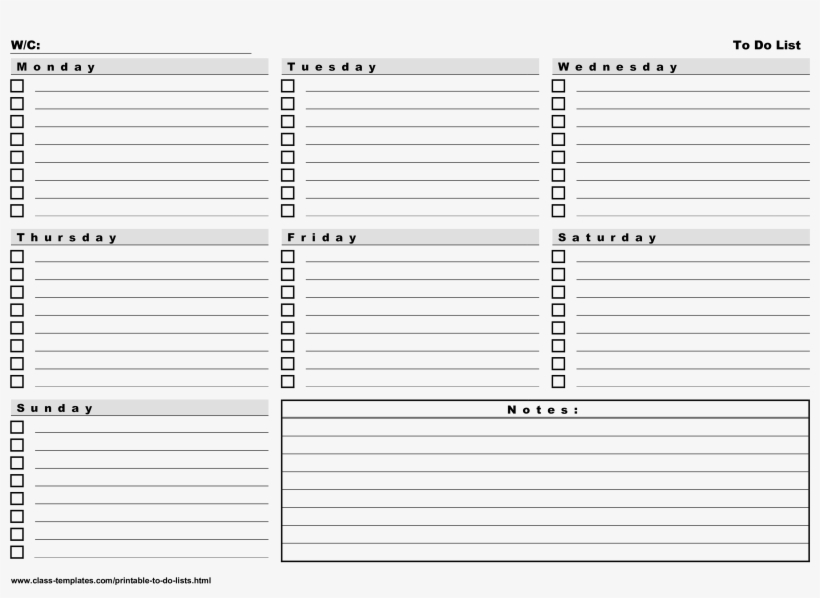 To-do List 7 Days A Week Landscape Main Image - Do This Week Template ...