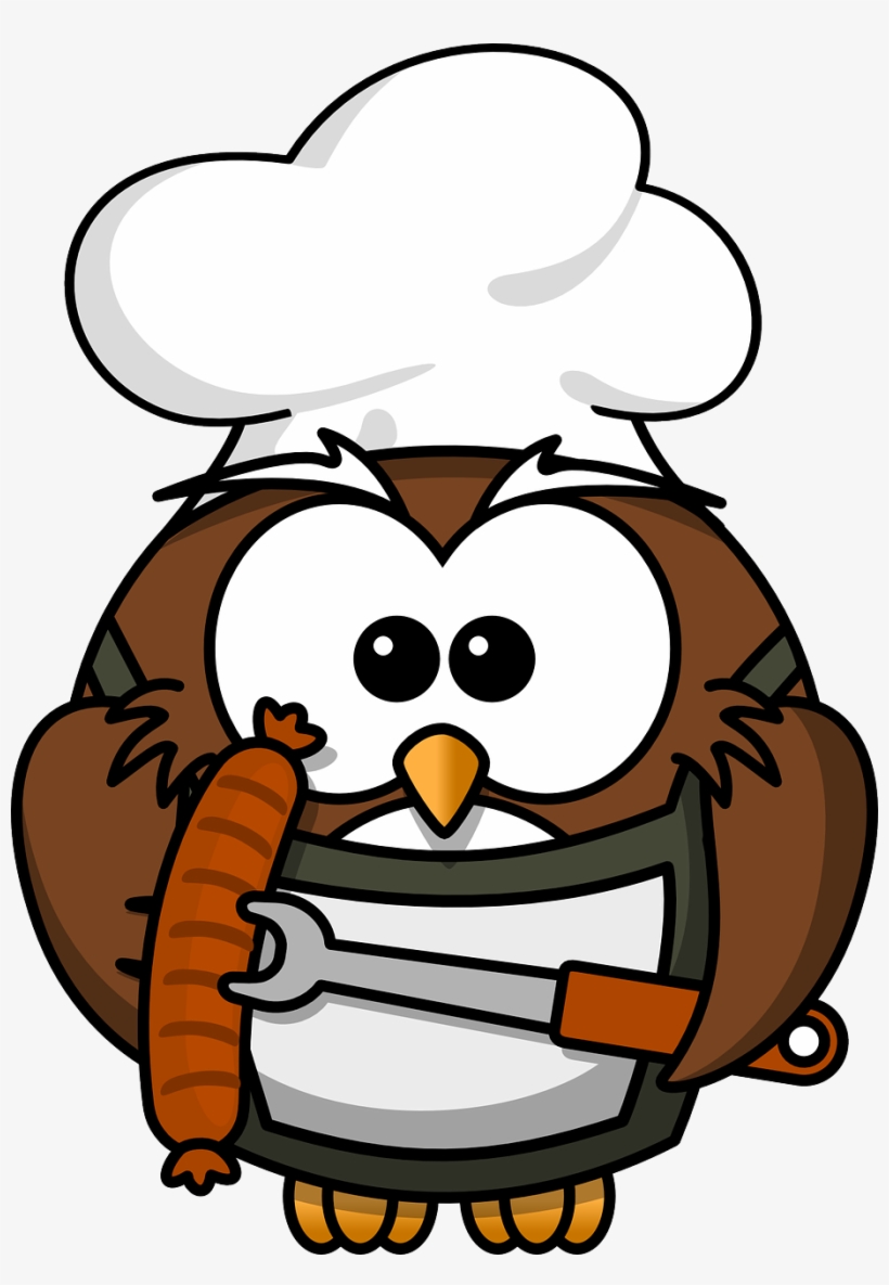 Grill Clipart Free Download - Cartoon Owl Eating - Free Transparent PNG