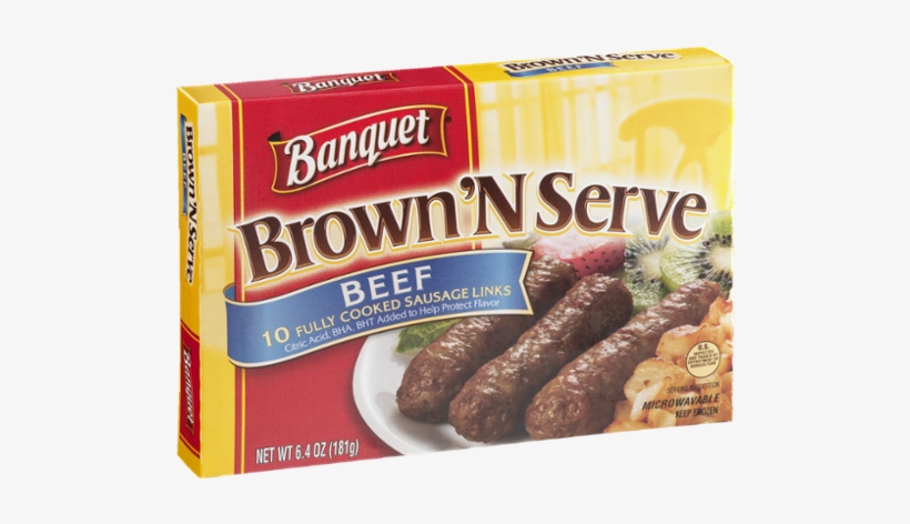 Banquet Brown 'n Serve Fully Cooked Beef Sausage Links, transparent png #6969866