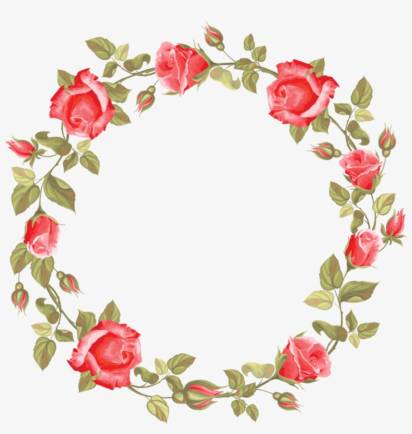 Rose Circular Frame - Free Transparent Png Download - Pngkey