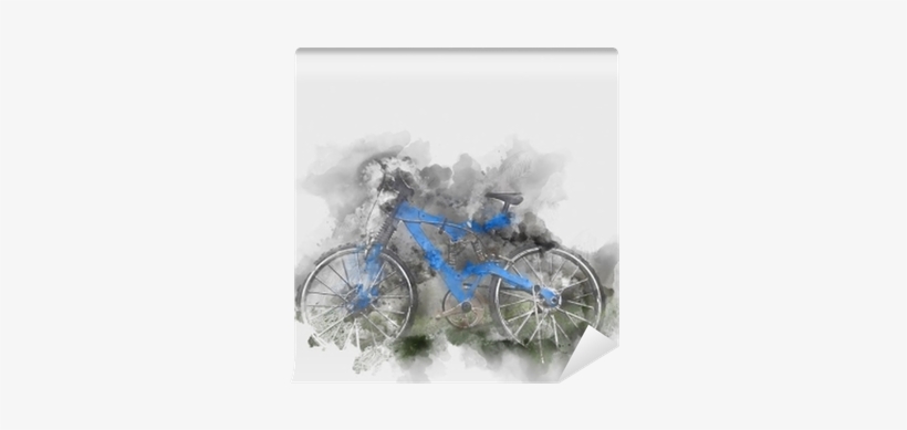 Abstract Bicycle Isolated On Watercolor Background - Watercolor Painting, transparent png #70097