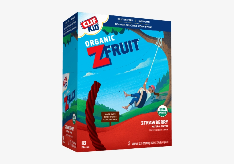 Clif Kid Organic Zfruit Strawberry Snack Bar,, transparent png #7004581