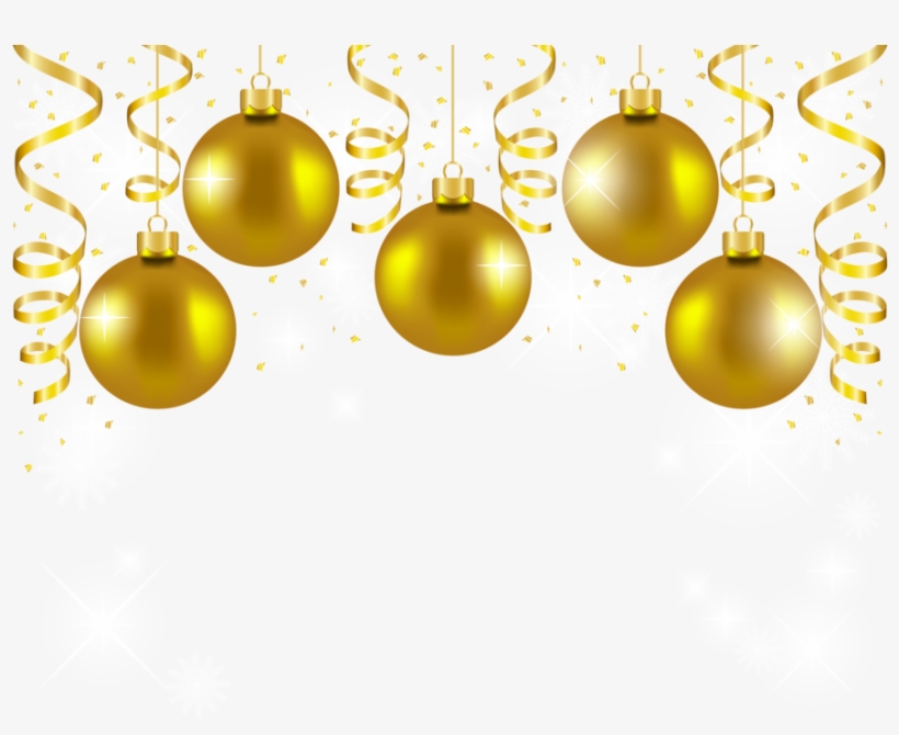 Download Gold Christmas Balls Png Clipart Christmas - Gold Christmas Ornaments Png, transparent png #716249