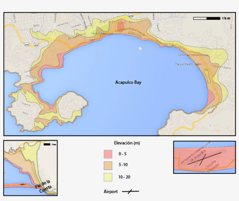 Map Of Major Active Faults Near The Acapulco Bay In, transparent png #7230931