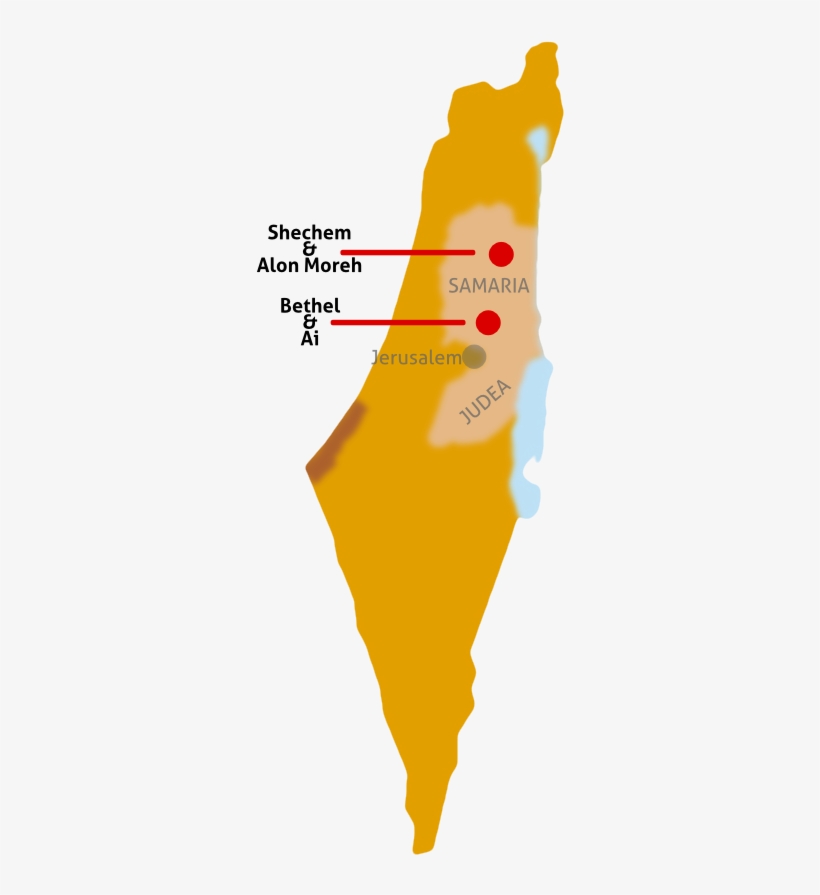 733 7335419 Shechem Alon Moreh Ai Bethel Map 