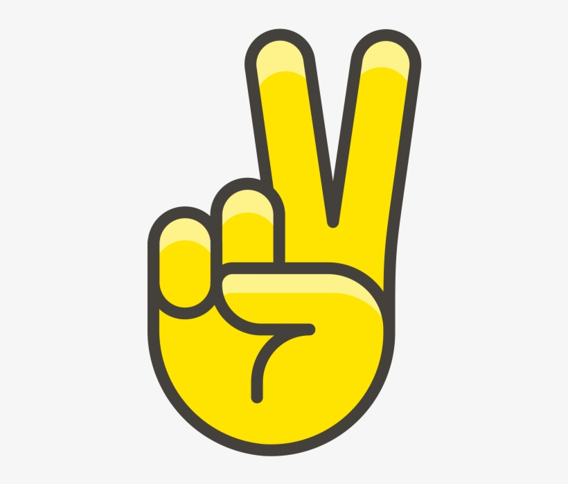 Victory Hand Emoji Icon Free Transparent PNG Download PNGkey
