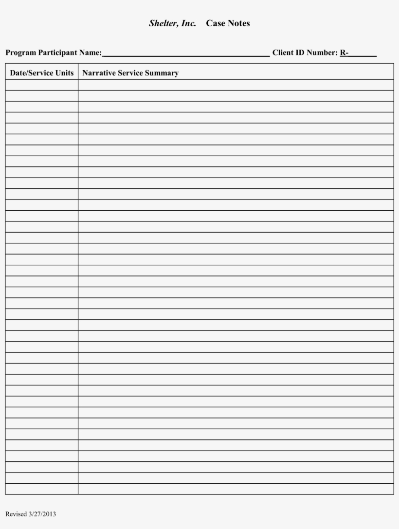 Blank Case Notes Sample - Document - Free Transparent PNG Download - PNGkey