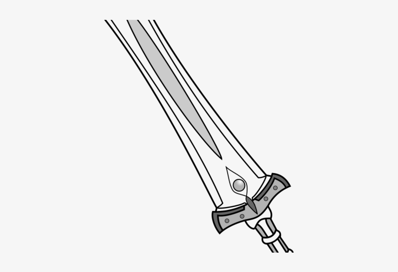 Drawn Sword Great Sword - Line Art - Free Transparent PNG Download - PNGkey