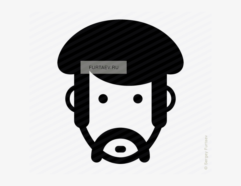 Vector Icon Of Male Face With Moustache - Illustration, transparent png #7757568
