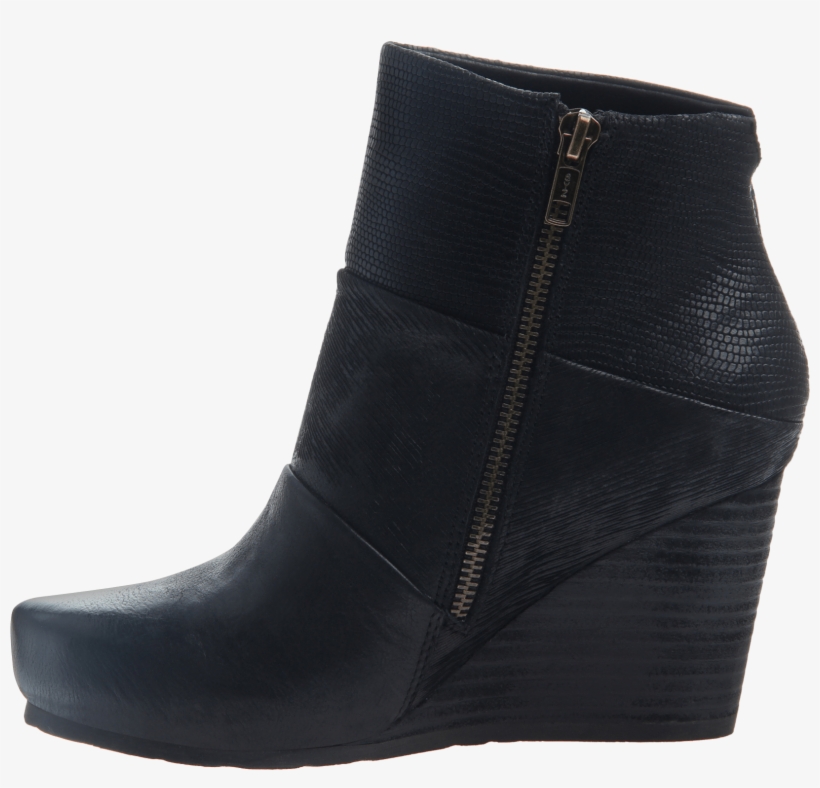 Dharma Women's Ankle Boot In Black Inside View - Suede Wedge Ankle Boot, transparent png #785758