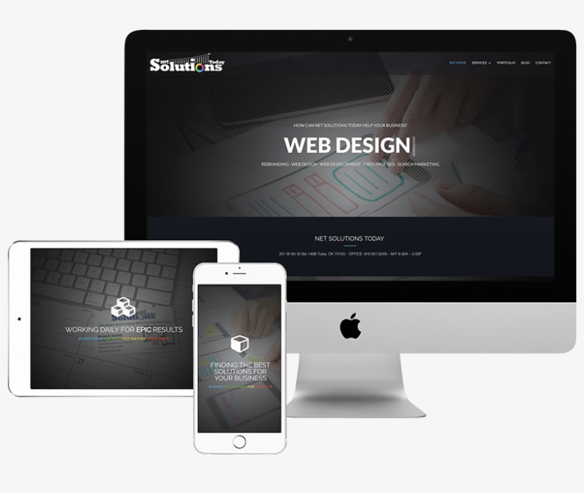 We Can Develop A Custom Wordpress Site From The Ground - Imac Ipad Iphone Mockup, transparent png #7888323