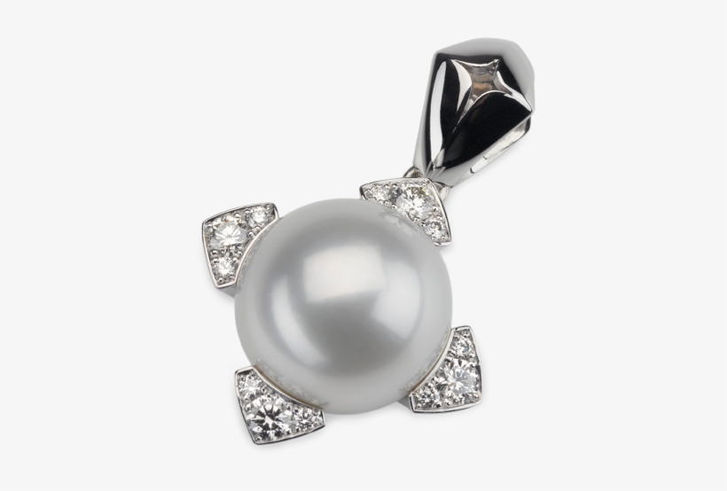 Pendant By Lohri In 18k White Gold With South Sea Pearl - Trailer, transparent png #791441