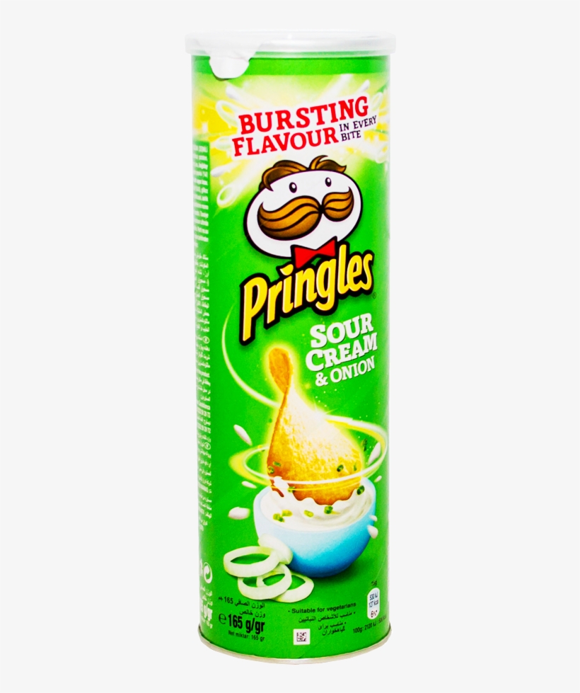 Pringles Chips Sour Cream Onion 165 Gm - Free Transparent PNG Download ...