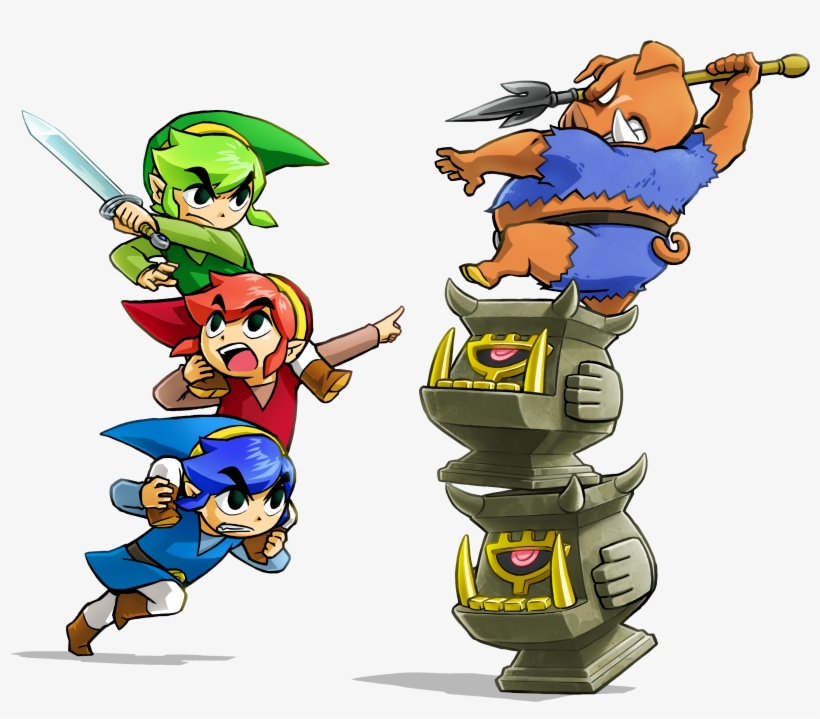 Earlier Stages In A Region Usually Exist So Players - Legend Of Zelda Triforce Heroes Art, transparent png #7962168