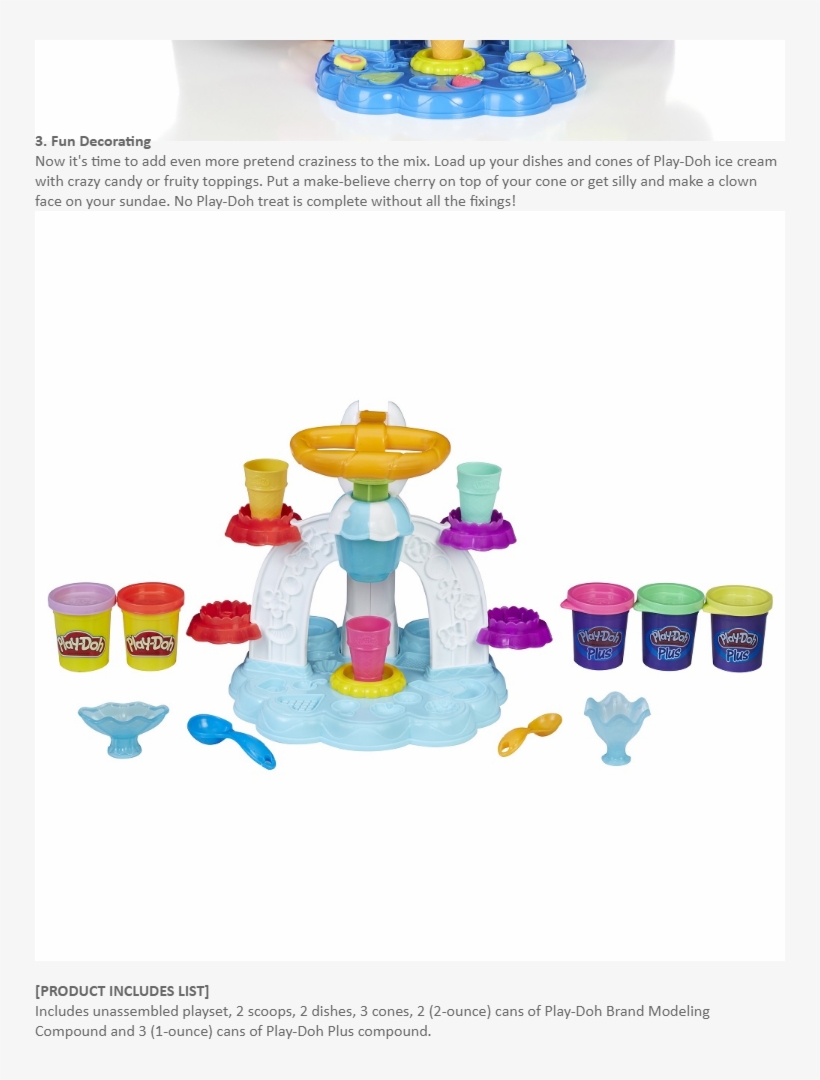 Specifications Of Play-doh Kitchen Creations Swirl - Play Doh Swirl N Scoop Ice Cream, transparent png #7974120