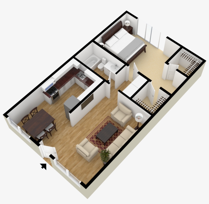 800 Sq Ft House Plans 3 Bedroom In 3D Instant Harry