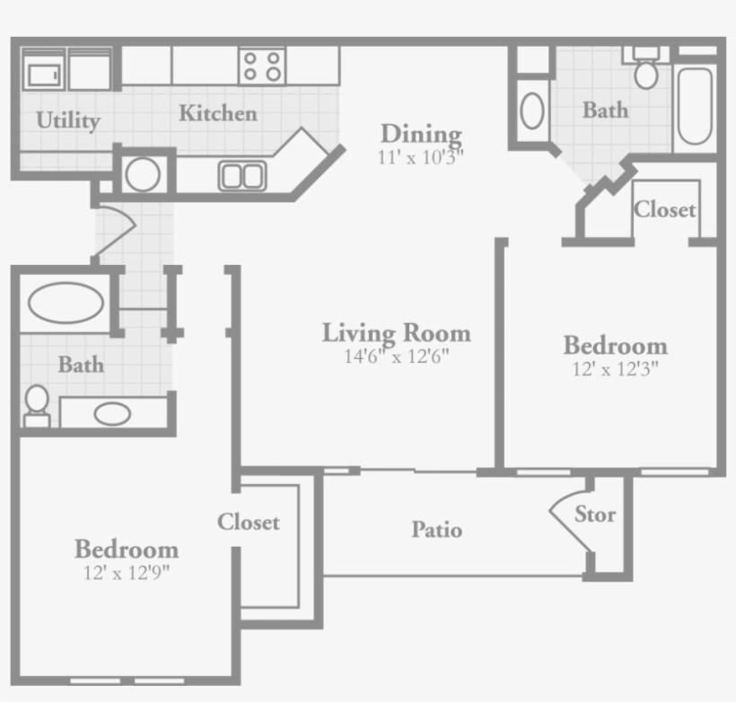 Crowne On 10th 3 Bedroom Apartment Floor Plans Free Transpa Png Pngkey