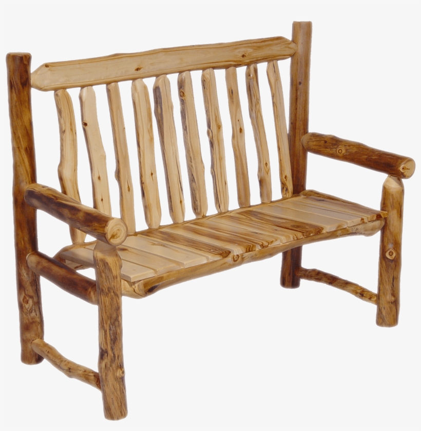 Aspen Log Captain's Chair Bench - Teak 2 Seater Garden Bench - Free ...