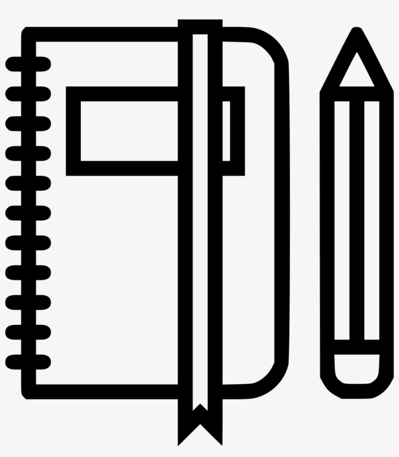 notebook and pencil clipart