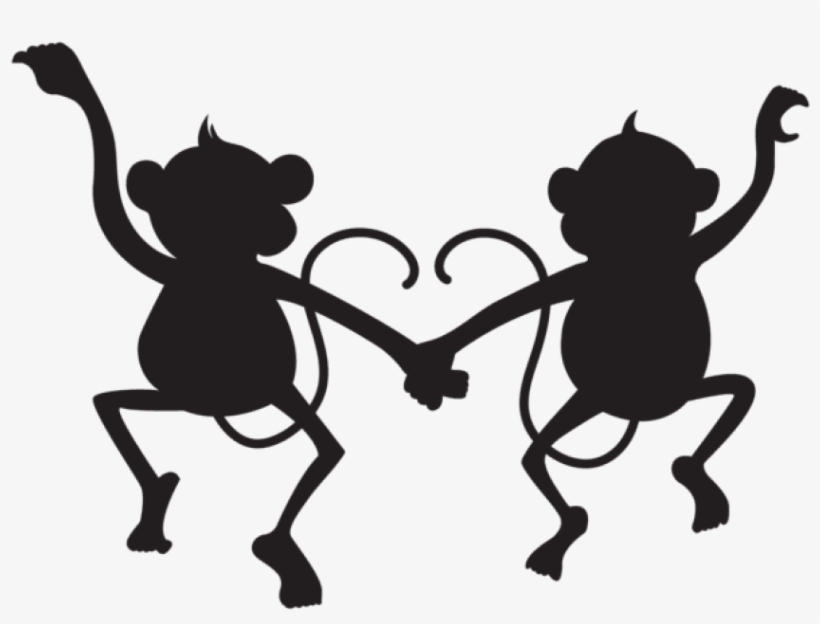 Free Png Cute Monkeys Silhouette Png - Monkey Clipart Silhouette - Free ...