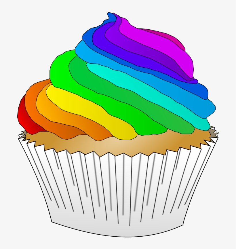 Svg Freeuse Stock Onlinelabels Clip Art Vanilla Cupcake - Rainbow Cupcake Clip Art, transparent png #8246702