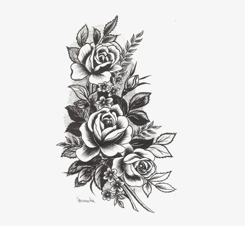 Rose Tattoo Png High-quality Image - Flowers Design Tattoo - Free ...