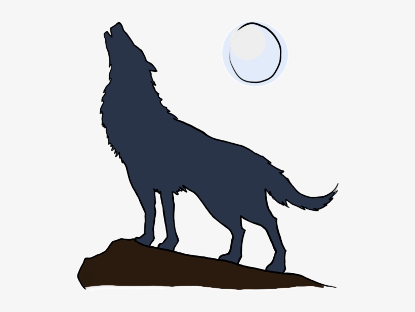 coyote howling at the moon clipart drawing