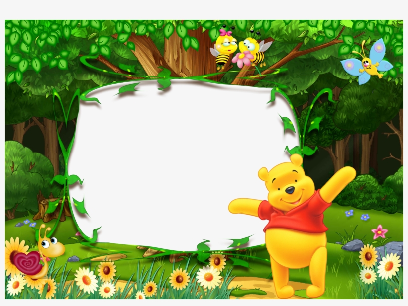 Winnie The Pooh Kids Transparent Photo Frame - Winnie The Pooh Frame ...