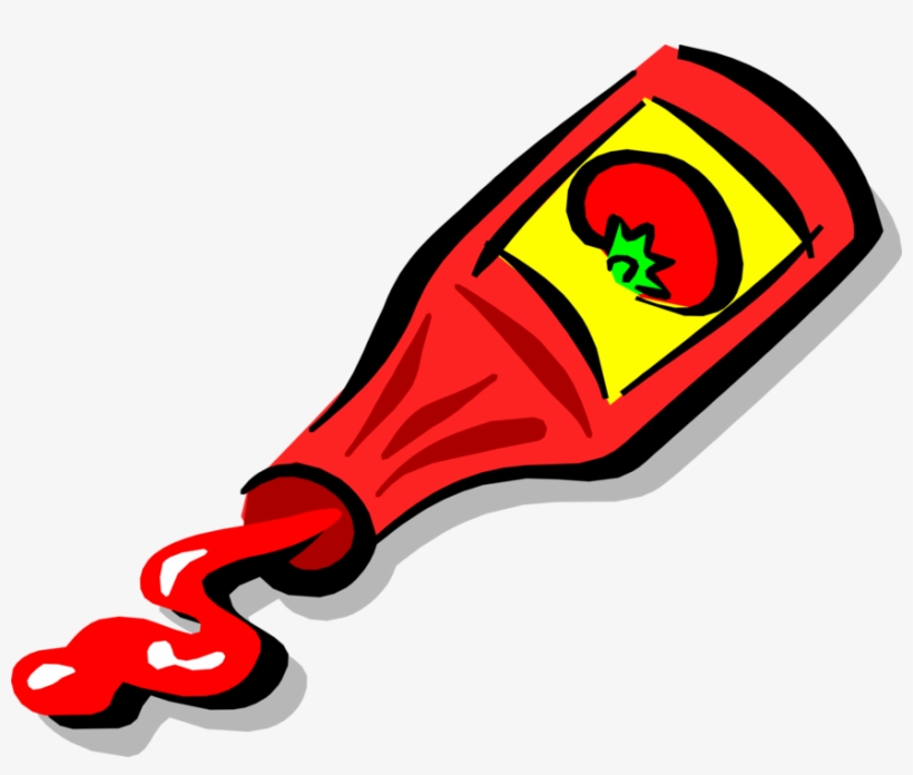 Vector Illustration Of Ketchup Bottle Condiment Of Ketchup Rysunek