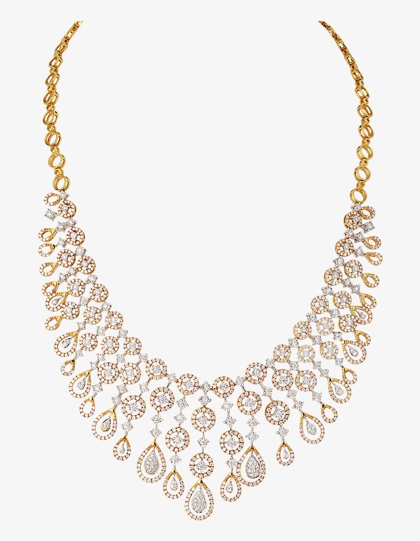 Well With Traditional Attires While Trendy And Sleek - Diamond Necklace Jewellery Designs, transparent png #8543860