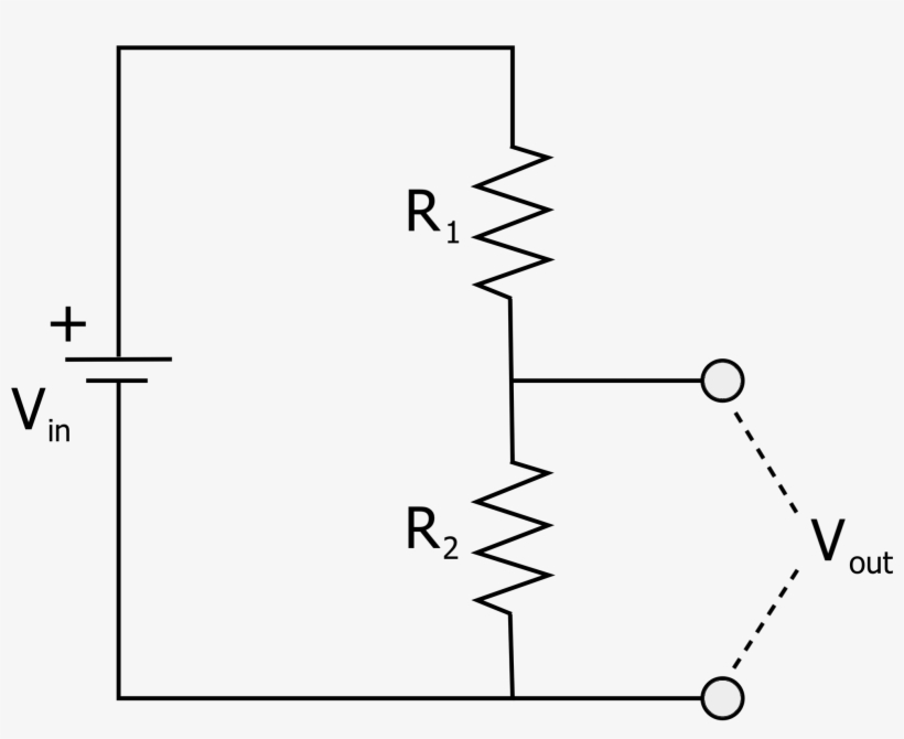 Voltage Divider Circuit With Two Resistors - Diagram - Free Transparent ...