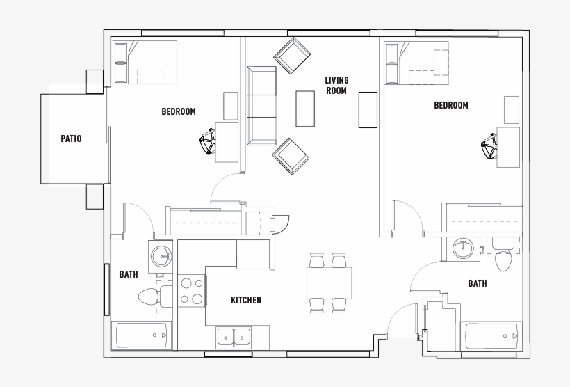 2 Bath Private - Floor Plan - Free Transparent PNG Download - PNGkey