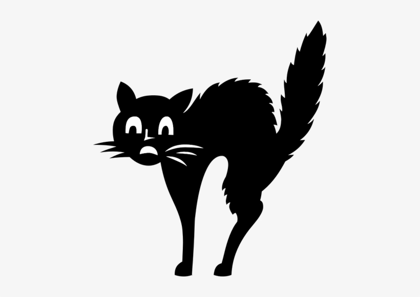 Download Scared Cat - Halloween Black Cat Svg - Free Transparent ...