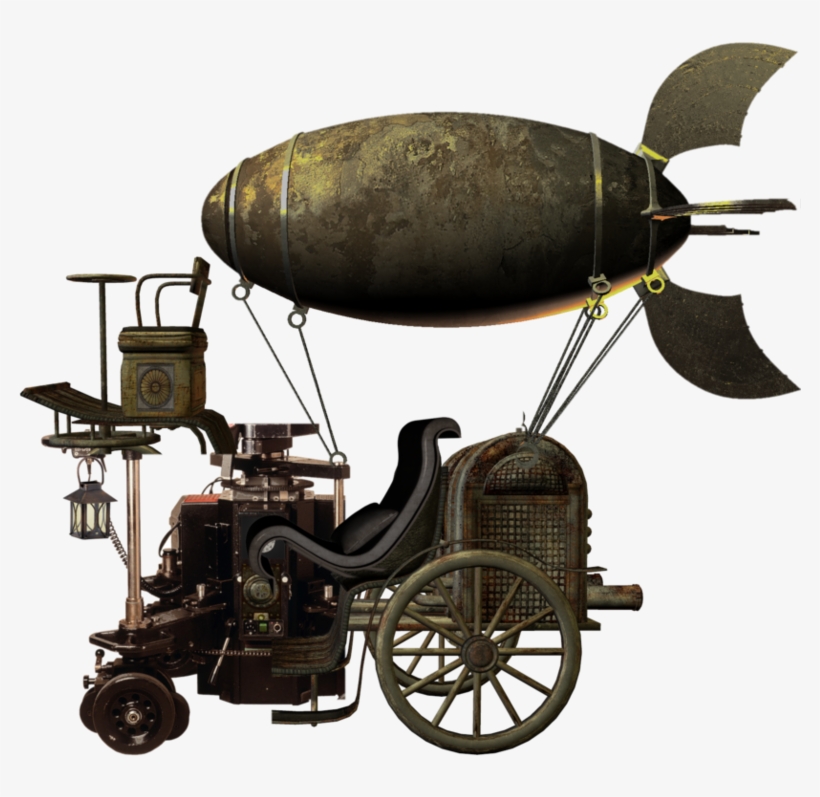 Airship Drawing Victorian - Steam Punk Flying Machines - Free