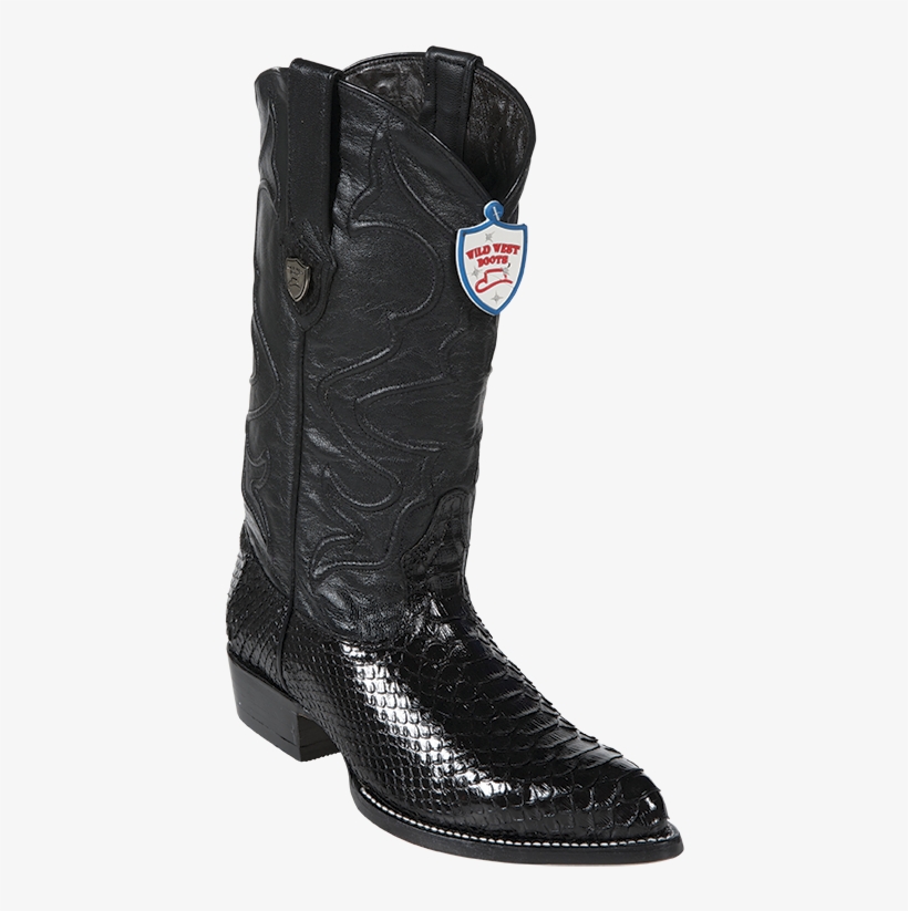 Wild West Python Mens Cowboy Boots J-toe Black Style - Cowboy Boot, transparent png #8742582