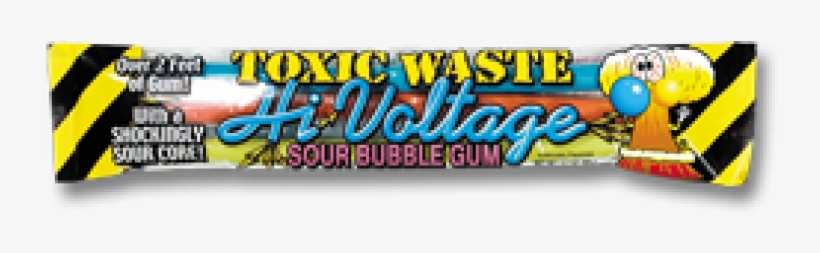 Toxic Waste Bubble Gum Rope High Voltage 12ct - Toxic Waste Hi-voltage Sour Bubble Gum, transparent png #882265
