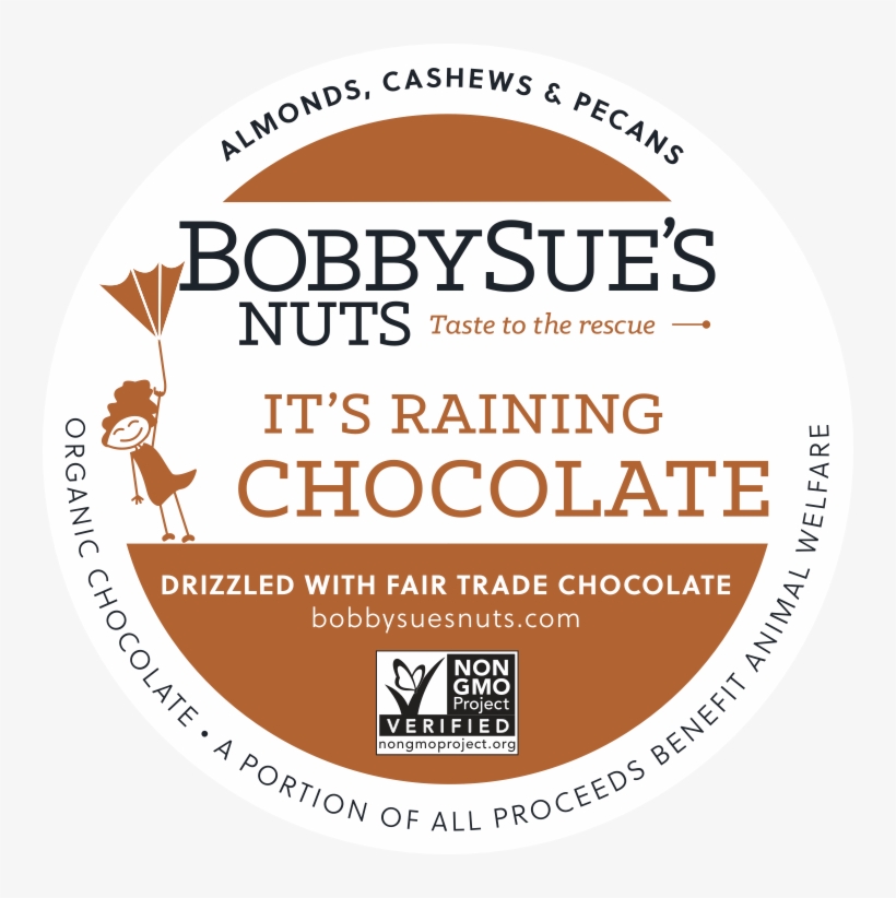 Bobbysue's Nuts It's Raining Chocolate Logo - Poster, transparent png #8803027