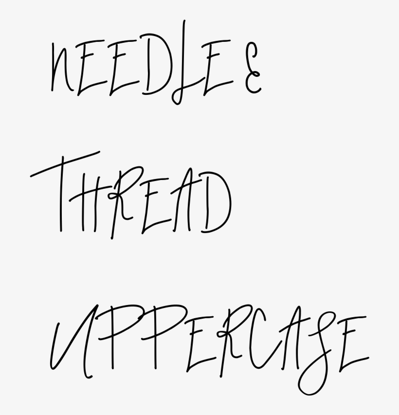 Needle Thread Uppercase Needle Thread Uppercase Handwriting Free