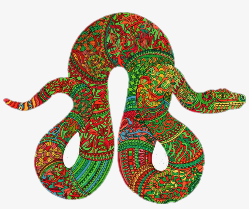 Trippy Psychedelic Snake Snakes Reptiles Reptile - Trippy Snake Transparent, transparent png #8974138