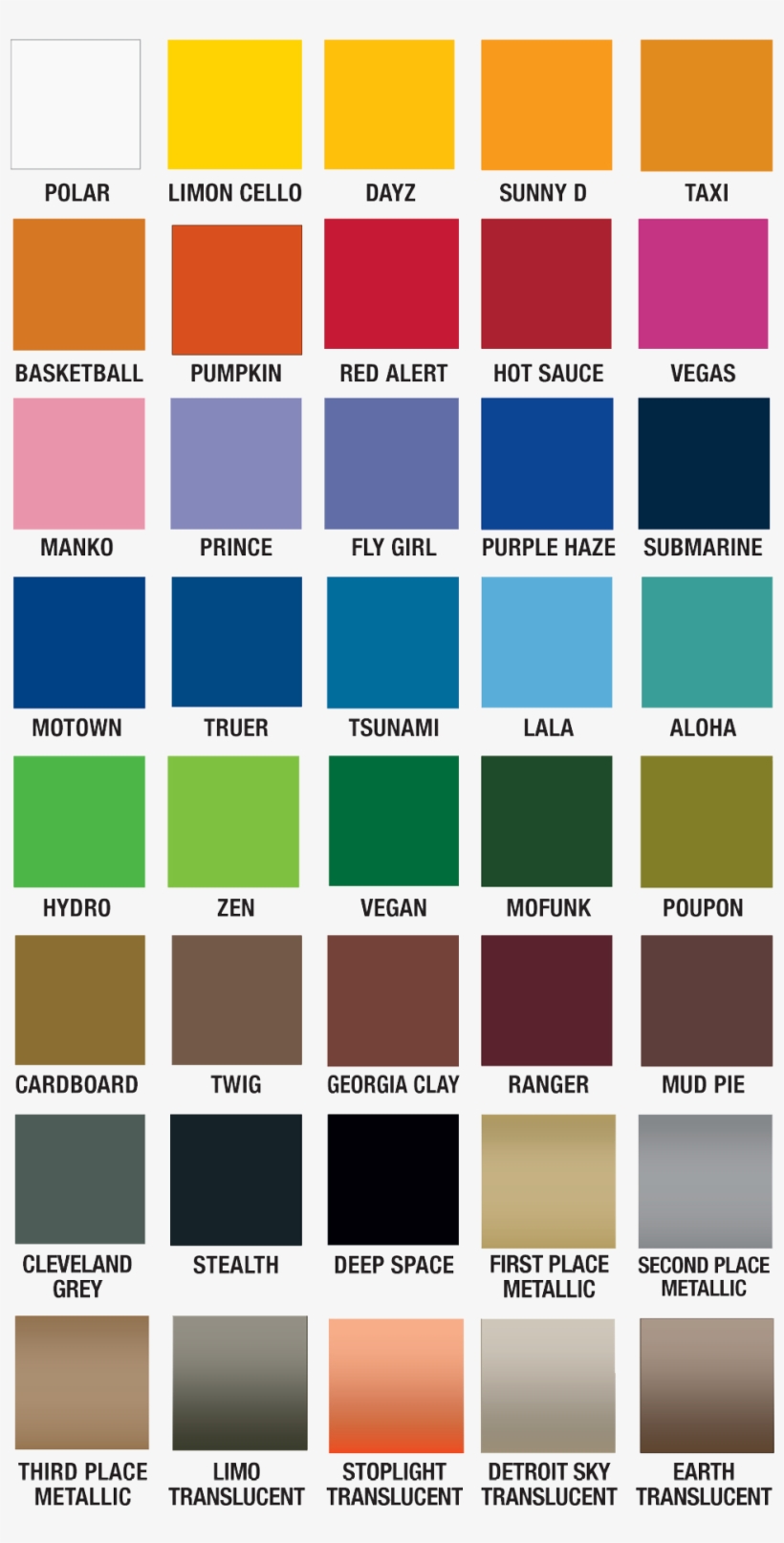 Plutonium Paint Color Chart - Rustoleum Spray Paint Color Chart - Free ...