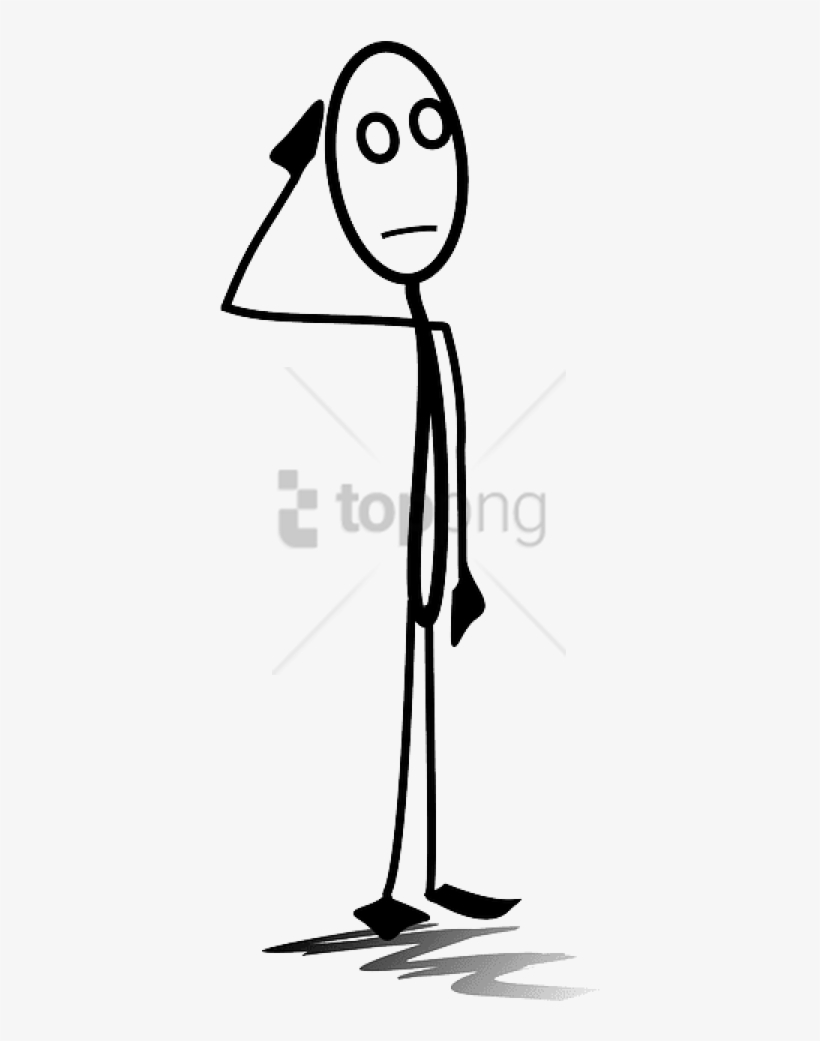 Free Png Download Stick Figure Thinking Png Images - Confused Stickman Png, transparent png #9047150