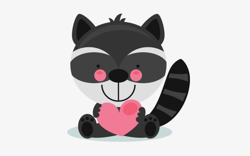 Cute Valentine Raccoon Scrapbook Cuts Svg Cutting Files Cute Valentine Clipart Free Transparent Png Download Pngkey