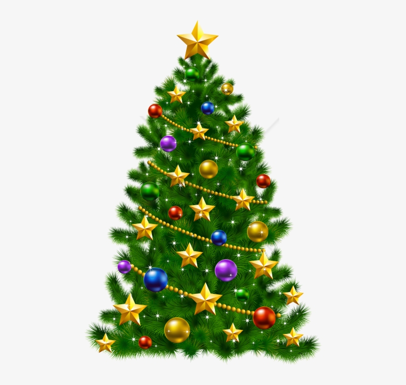 Free Png Download Christmas Tree With Stars Png Images - Christmas Tree With Stars, transparent png #9213524