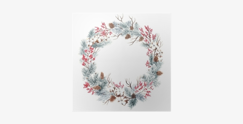 Round Frame For Christmas Cards And Winter Design Illustration - Designs Direct Christmas Family Wreath 20" X 20" White, transparent png #930199