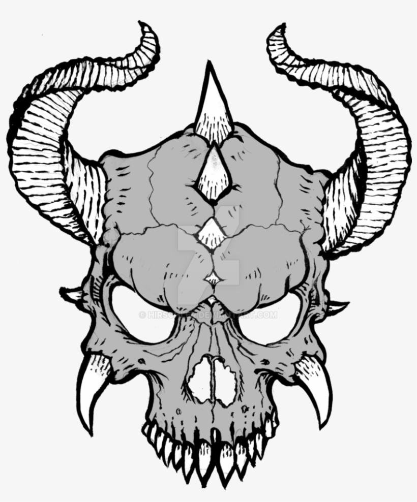 Skull With Horns Drawing At Getdrawings Cool Skulls To Draw Free
