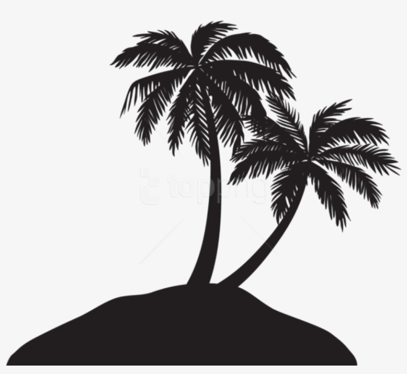 Free Png Island With Palm Trees Silhouette Png - Transparent Palm Tree Silhouette Png, transparent png #9392378
