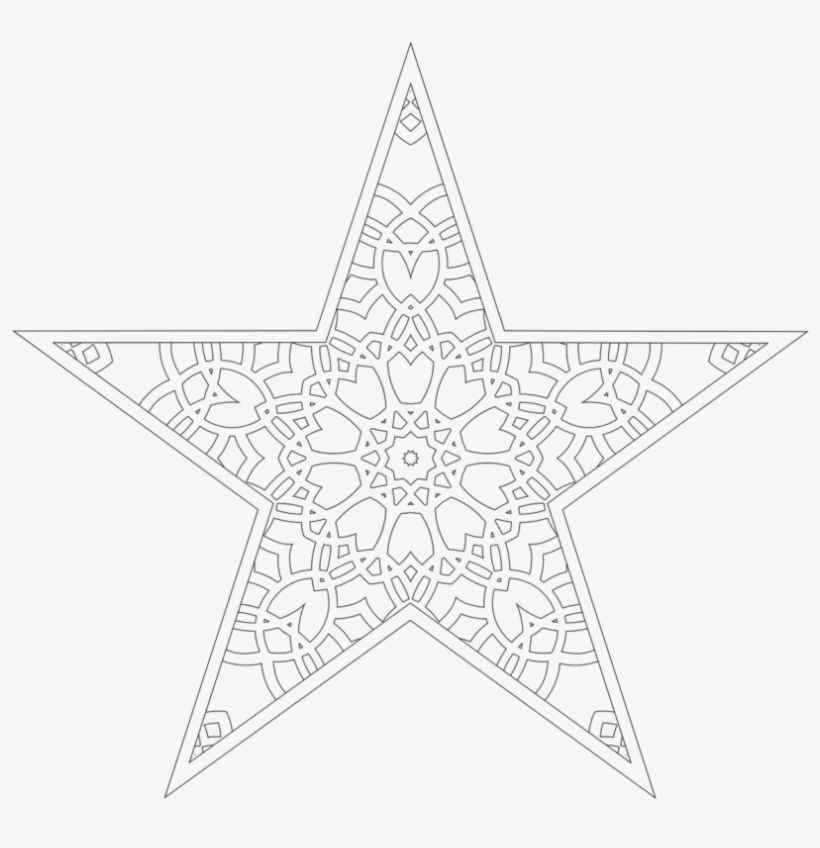 christmas tree star coloring page  line art  free